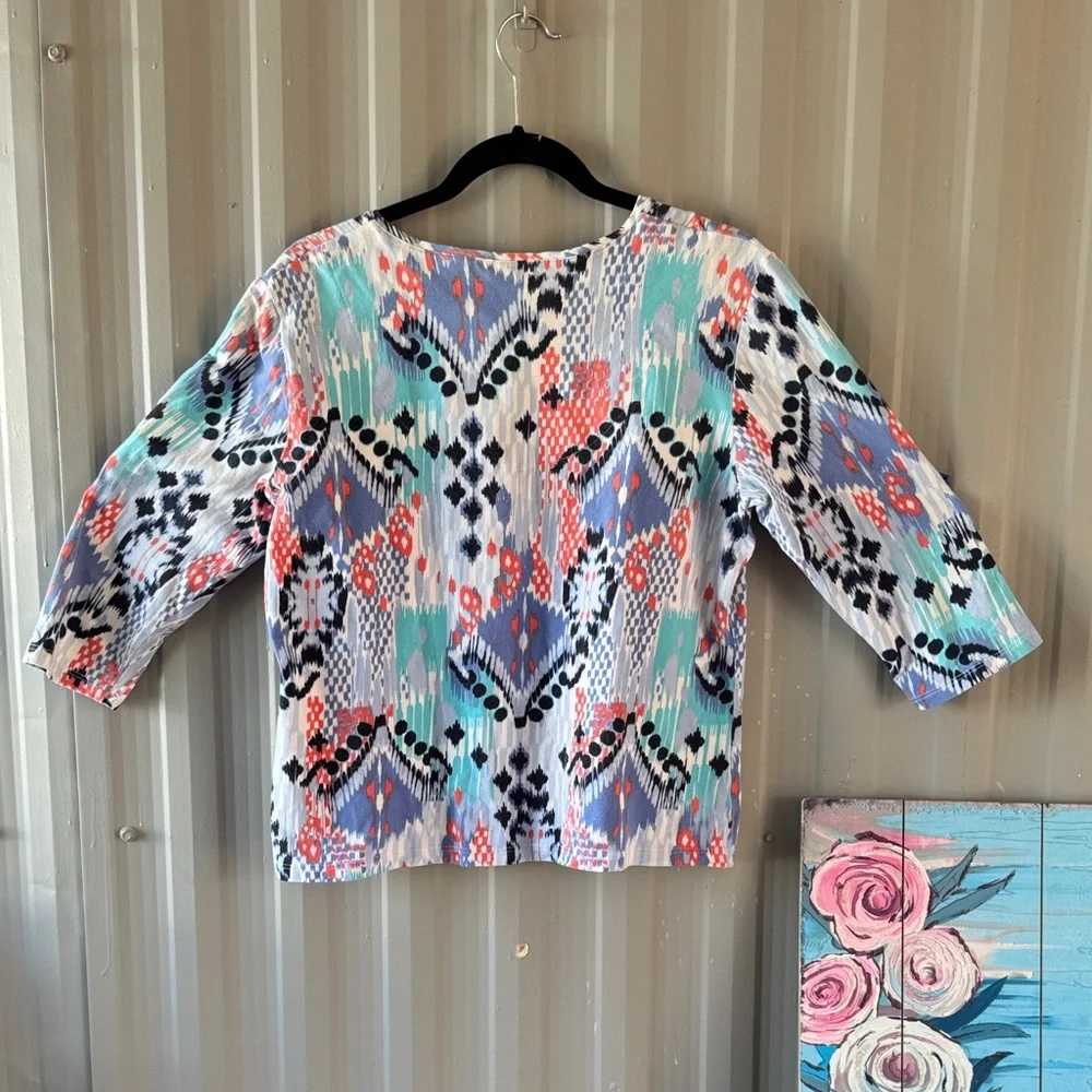 Ruby Rd. Multicolor Abstract Blouse - Picture 7 of 8